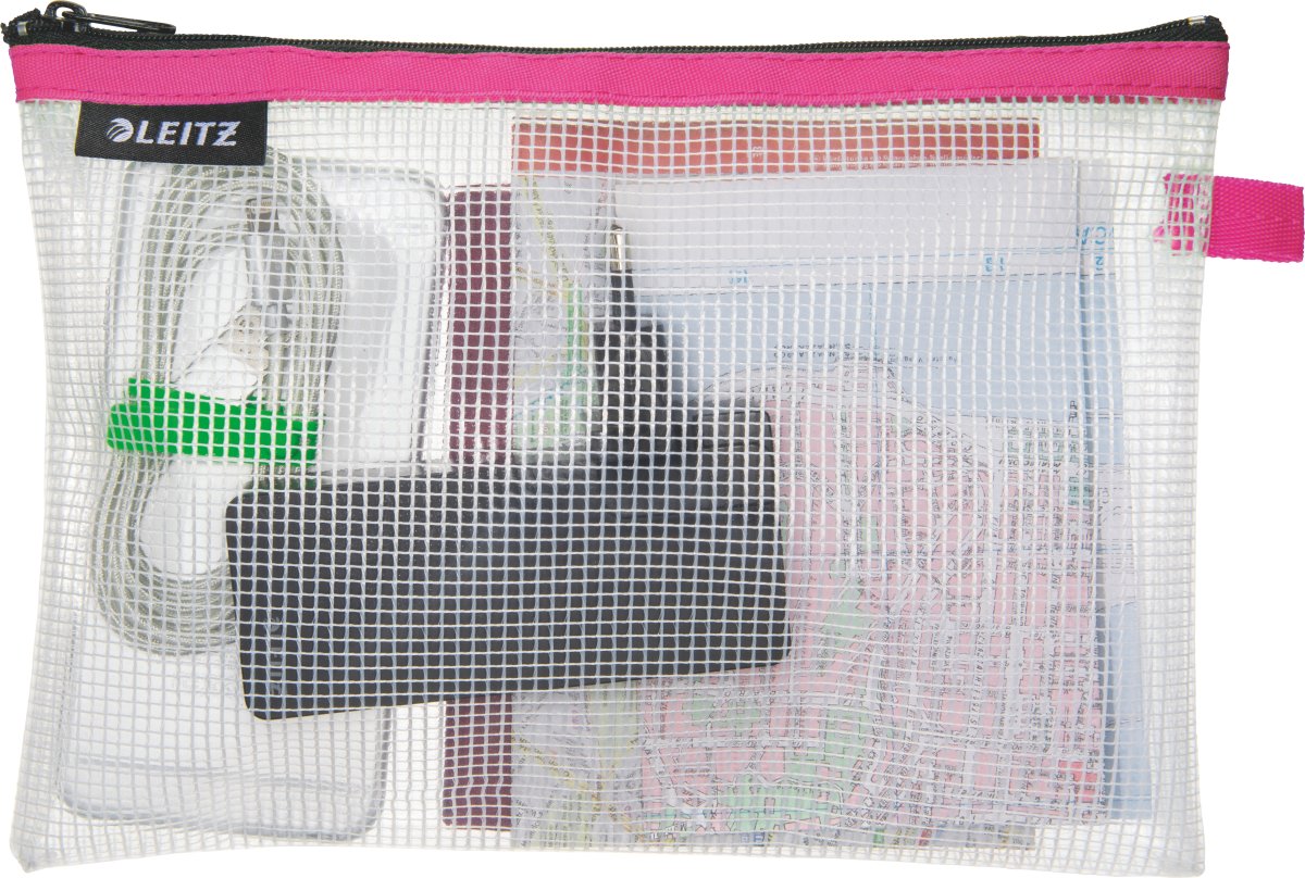 Leitz WOW Vattenavvisande dragkedjeficka, M, Rosa