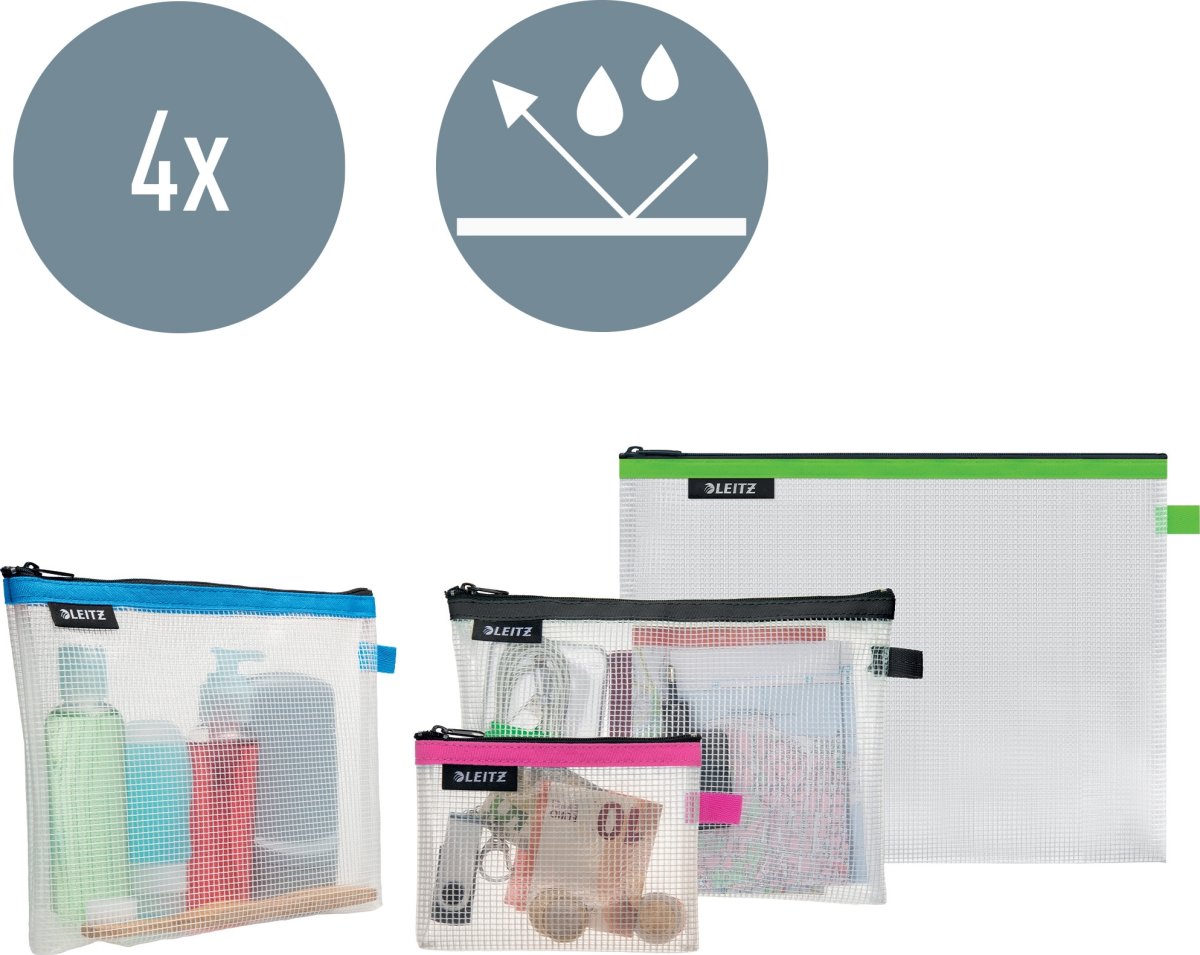 Leitz WOW Vattenavvisande dragkedjeficka, S, Rosa