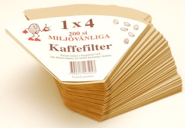 Kaffefilter 1x4 oblekt 200/fp