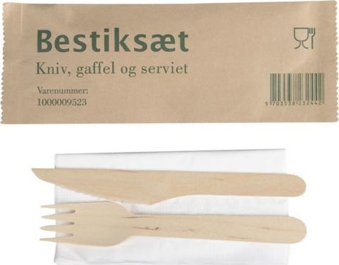Besticksset trä med servett 400/fp