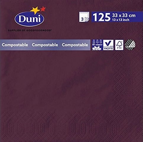 Servett 3-lags 33x33cm mörklila 125/fp