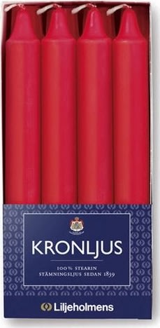 Kronljus LILJEHOLMENS 200mm röd 8/fp