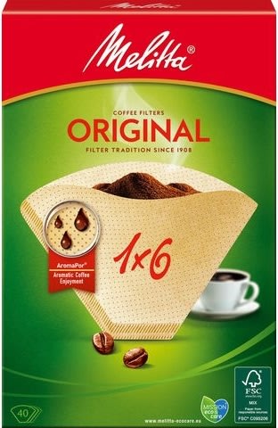 Kaffefilter 1X6 oblekta 40/fp