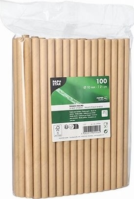 Sugrör PAPSTAR papper 10mmx21cm 100/fp