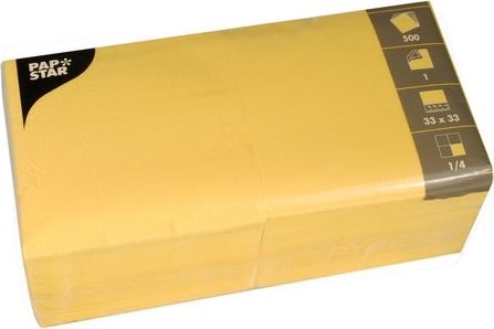 Servett 1-lags 33x33cm gul 500/fp