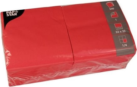 Servett 1-lags 33x33cm röd 500/fp