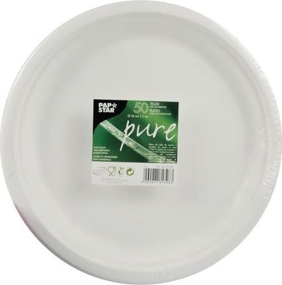 Tallrik PURE Bagasse 26 cm 50/fp