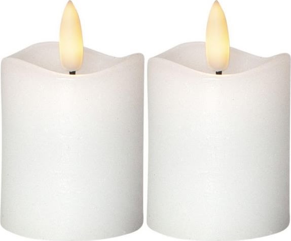 Blockljus STAR T Flamme LED 7,5cm vit