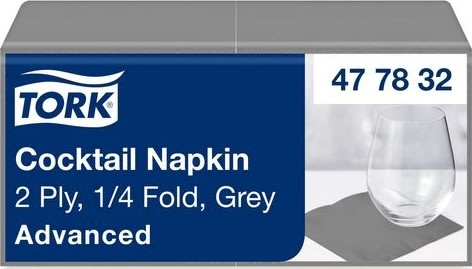 Servett TORK Cocktail 2-lags grå 200/fp