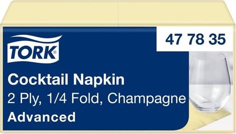 Servett TORK Cocktail 2-lag champ 200/fp