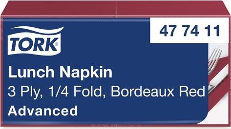 Servett TORK Lunch 3-lags vinröd 150/fp