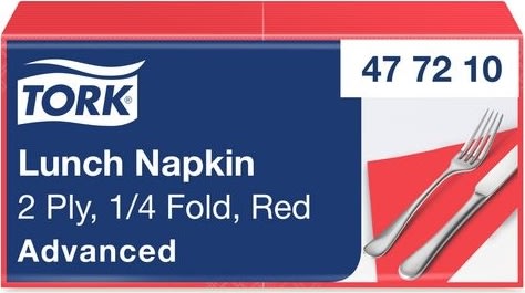 Servett TORK Lunch 2-lags röd 200/fp