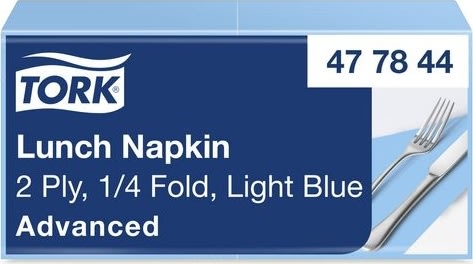 Servett TORK Lunch 2-lags ljusblå 200/fp