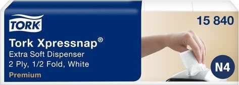 Servett TORK Pre N4 2-lags vit 500/fp