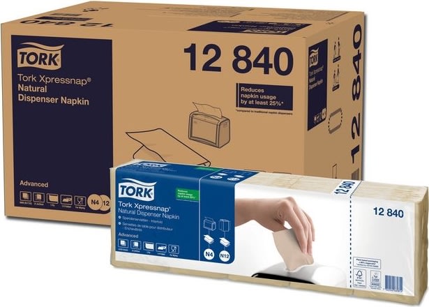 Servett TORK Adv N4 1-lag natur 1125/fp