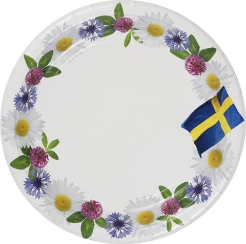 Tallrik blommor 23cm FSC 8/fp