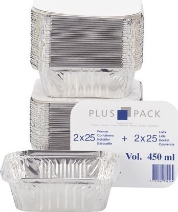 Aluminiumform inkl. lock 450ml 50/fp