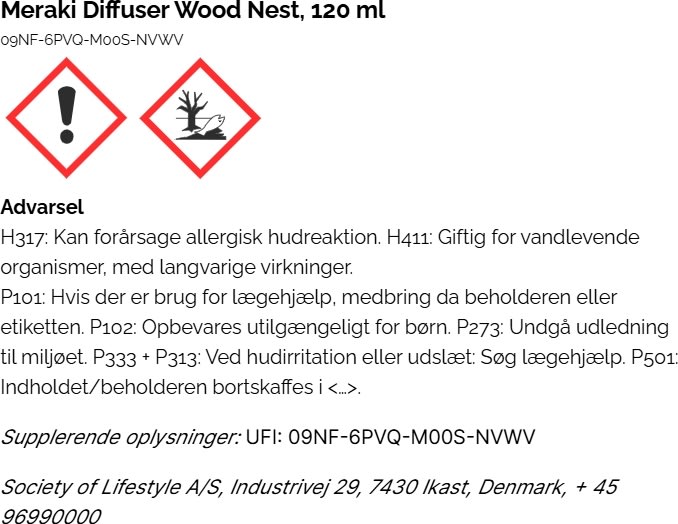 Meraki Doftspridare med Pinnar, Wood Nest, 120 ml