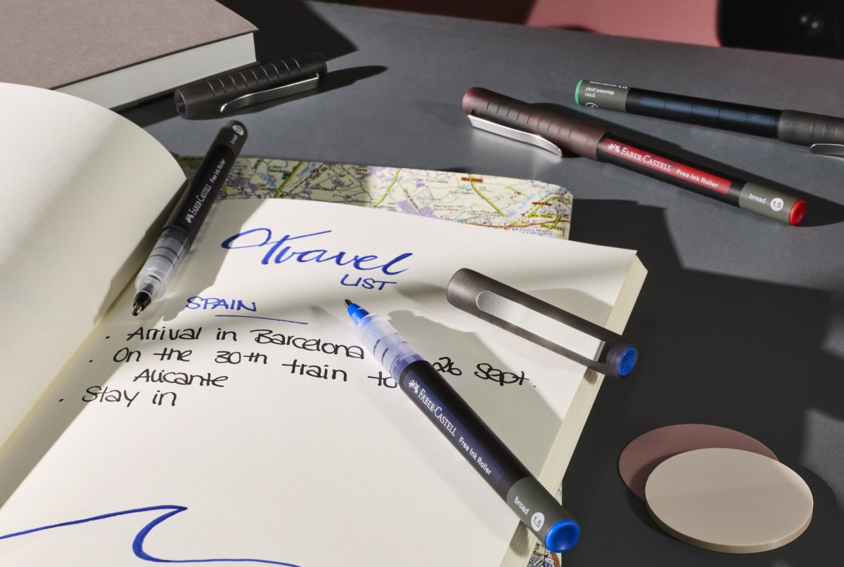 Faber-Castell Free Ink Rollerballpenna, B, Röd