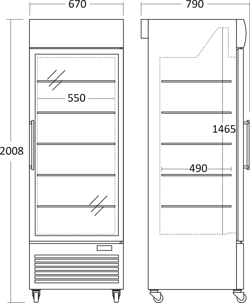Scancool Displayfrys - DF500BD