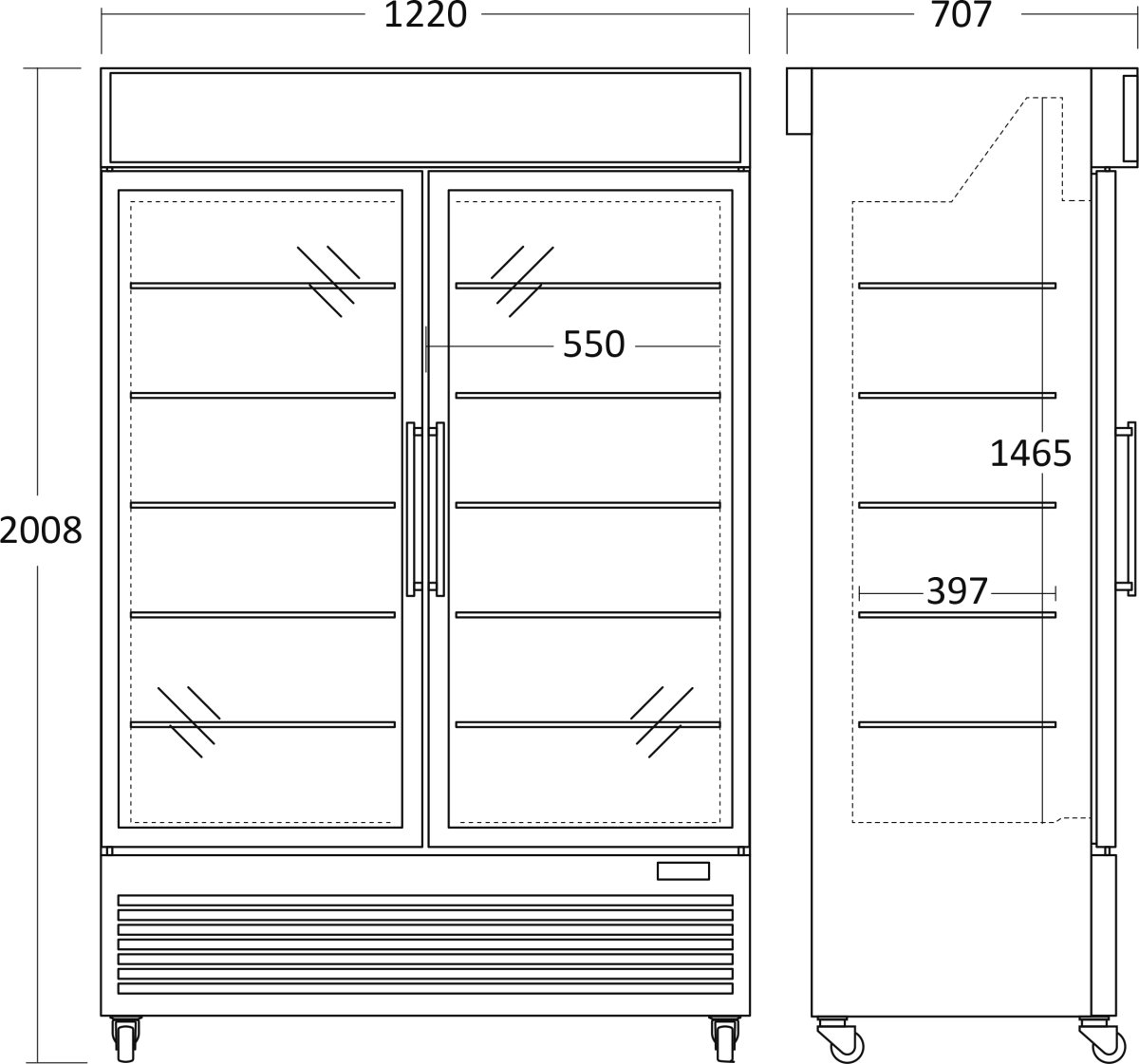 Scancool Displayfrys - DF800BE
