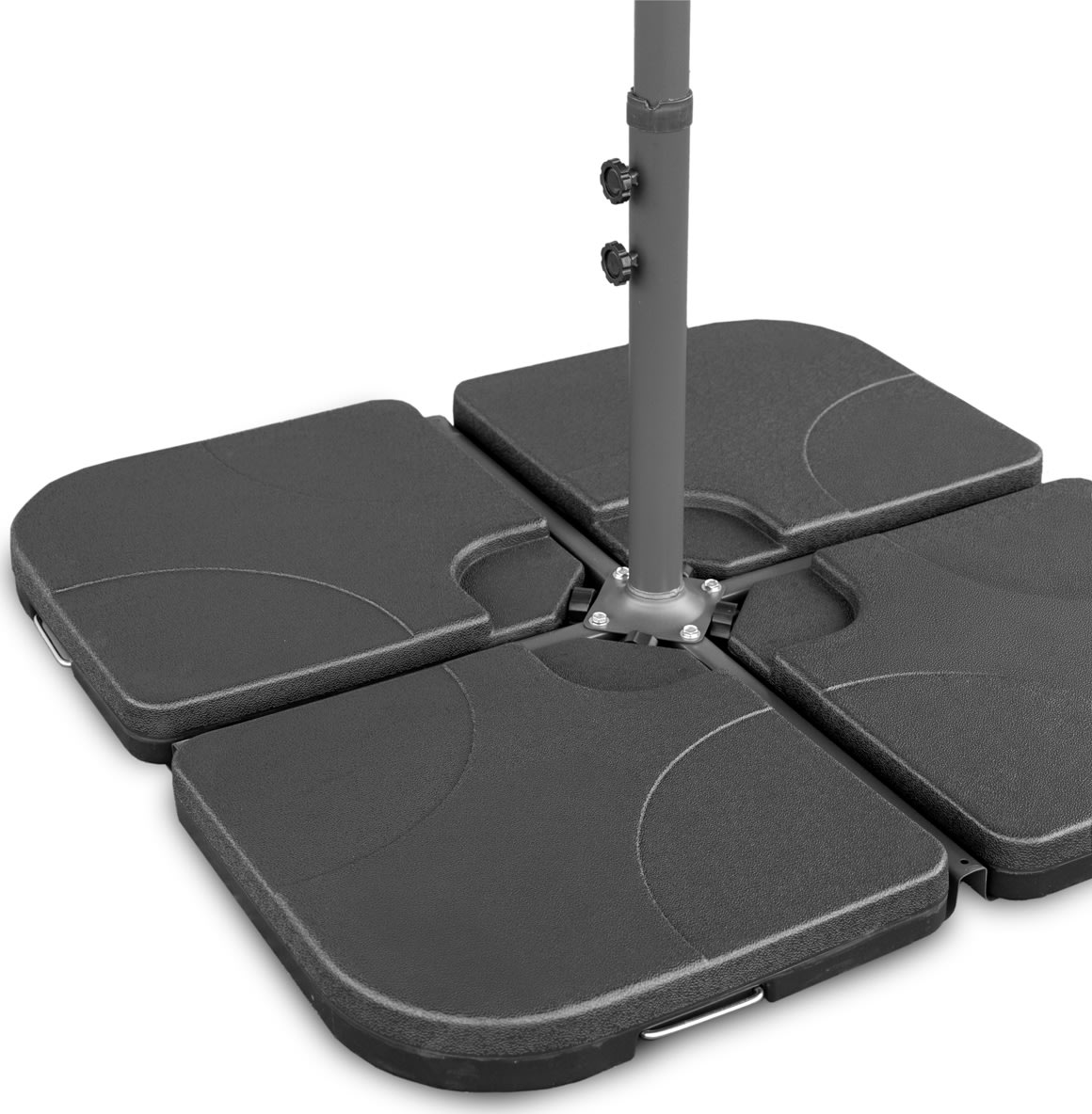 Dubbelparasoll, 450x264cm-inkl. fot+överdrag/svart