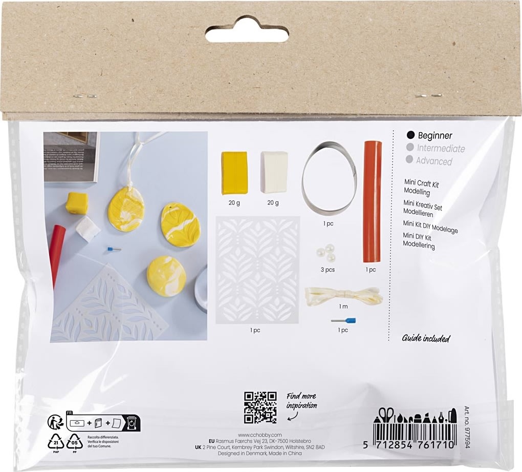 Mini DIY Kit Modellering | Ägg | Gul & pastell