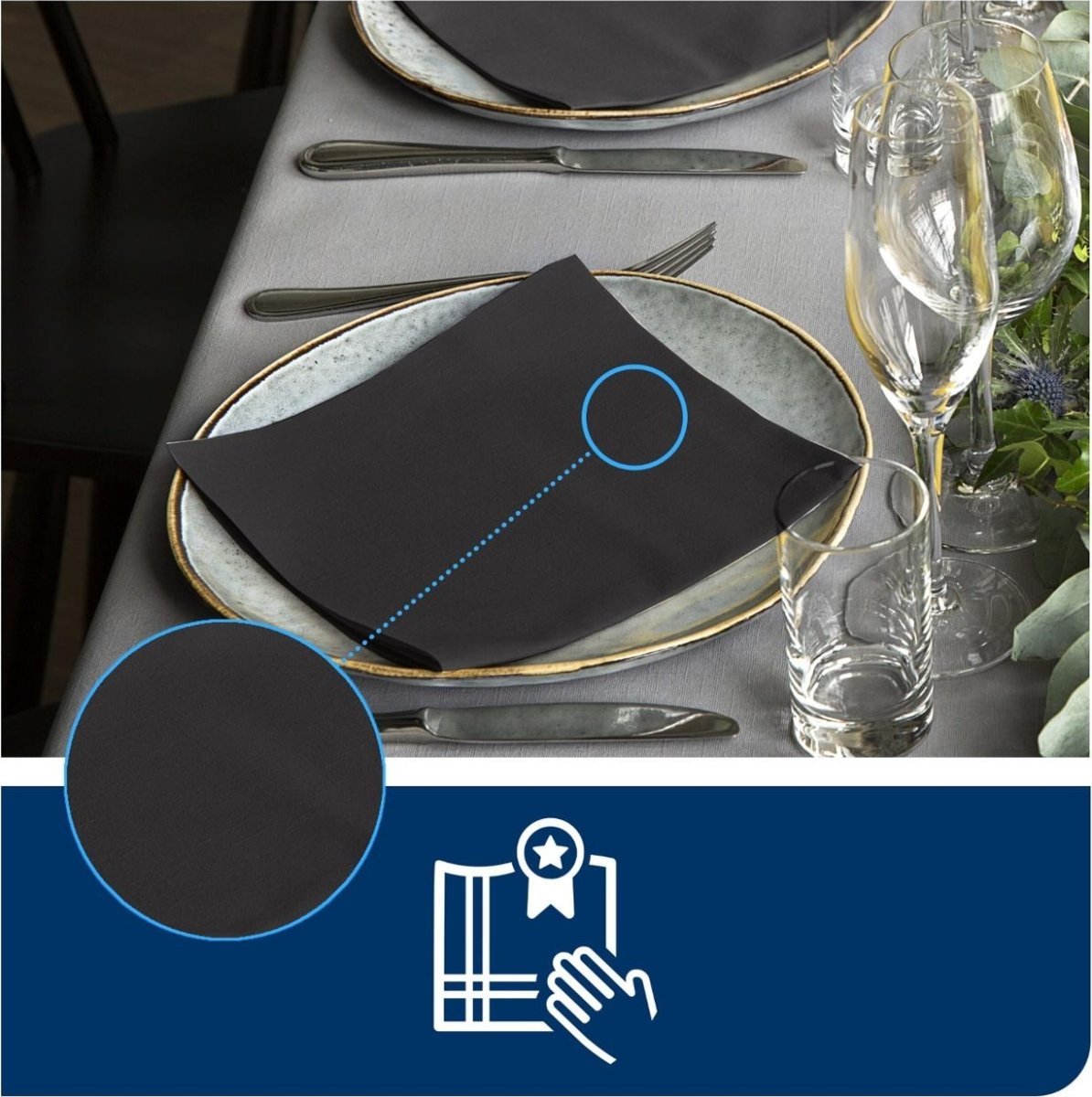 Servett TORK LinStyle svart39x39cm 50/fp