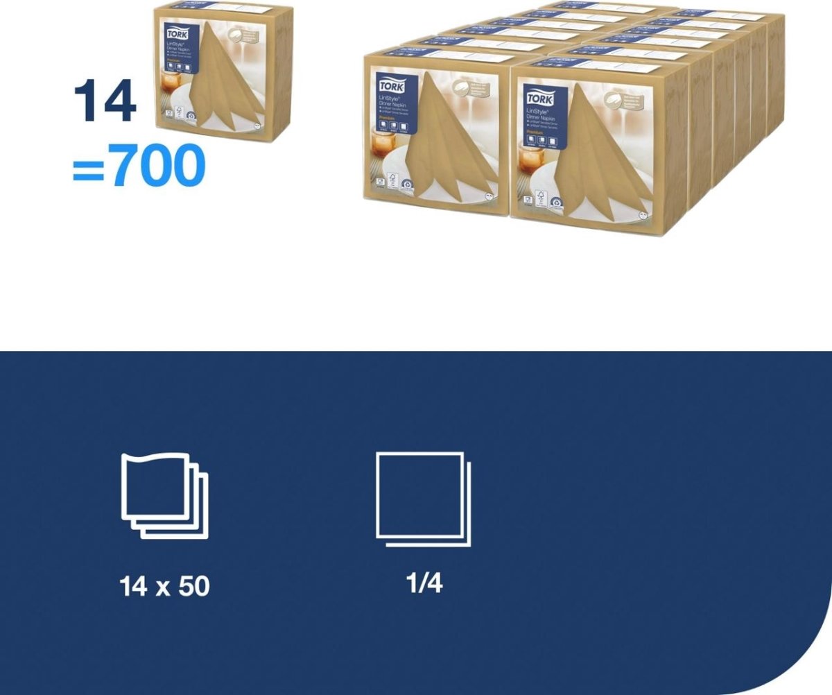 Servett TORK LinStyle beige39x39cm 50/fp