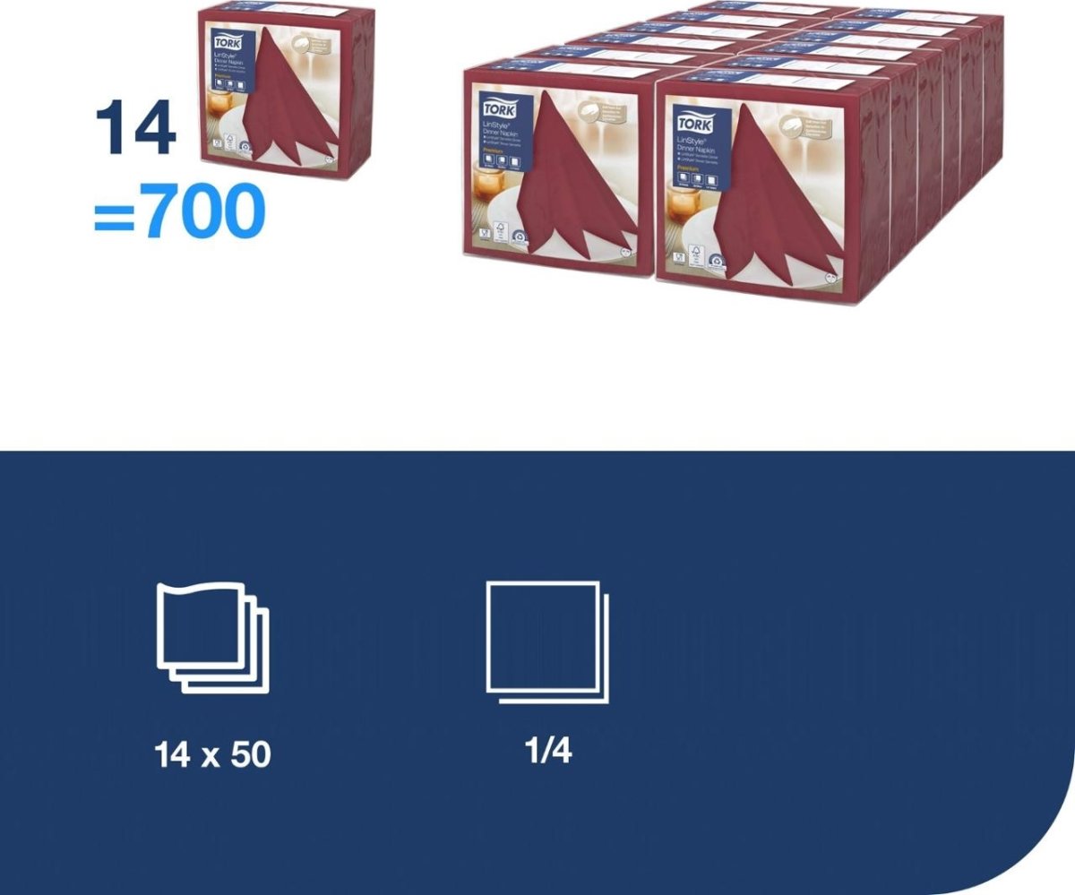 Servett TORK LinStyle vröd 39x39cm 50/fp