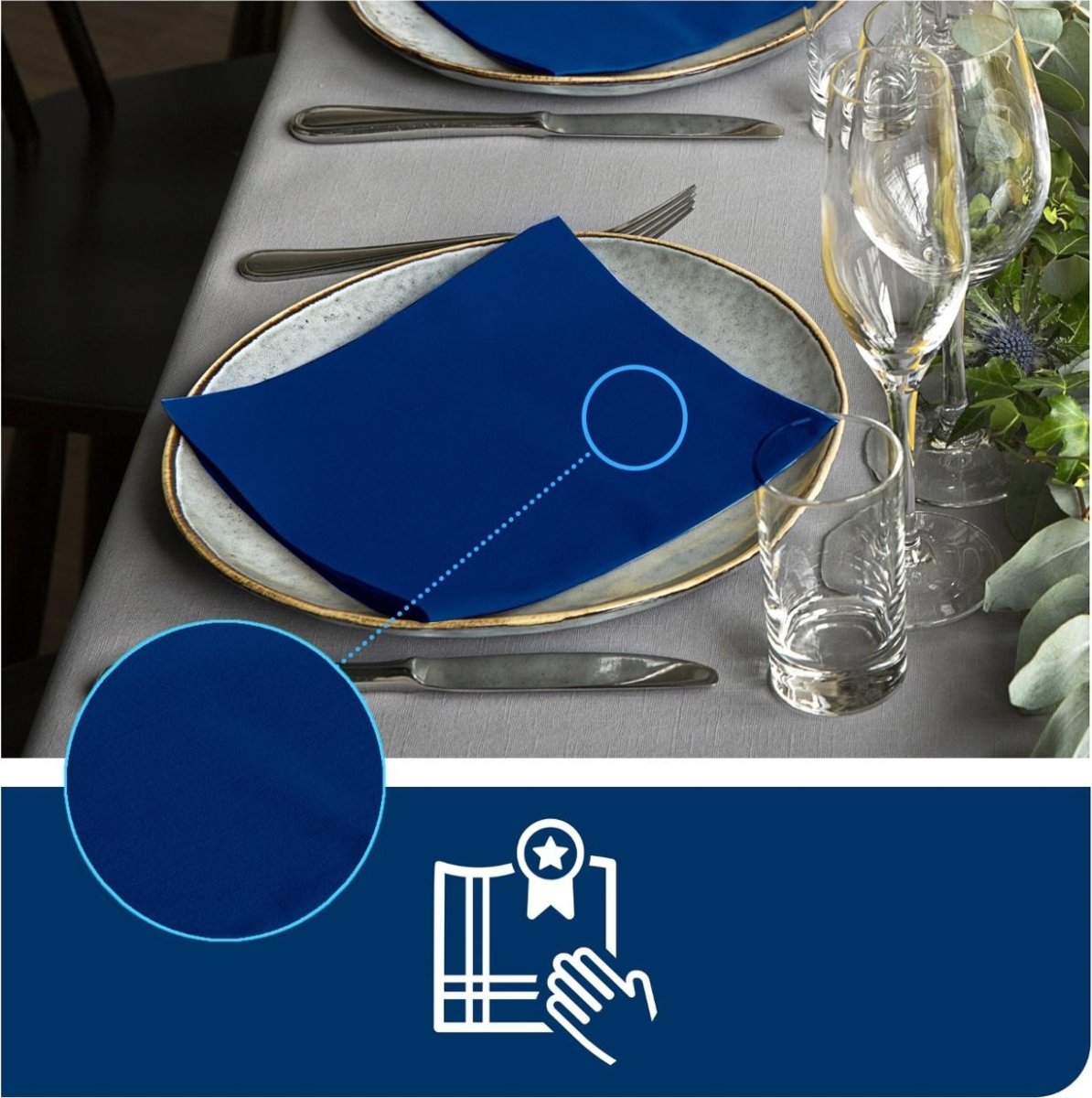 Servett TORK LinStyle blå 39x39cm 50/fp