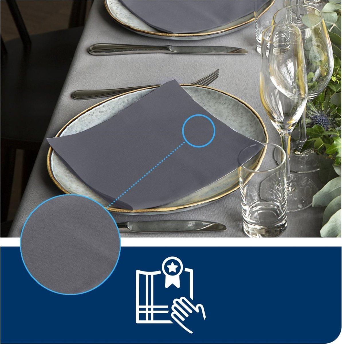 Servett TORK LinStyle grå 39x39cm 50/fp