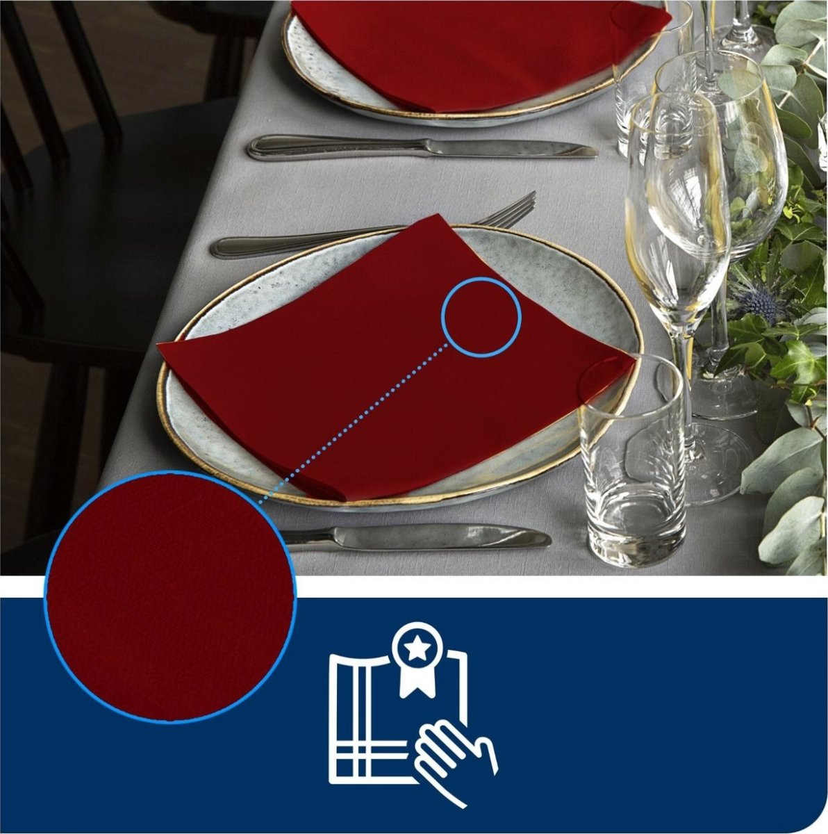 Servett TORK LinStyle röd 39x39cm 50/fp