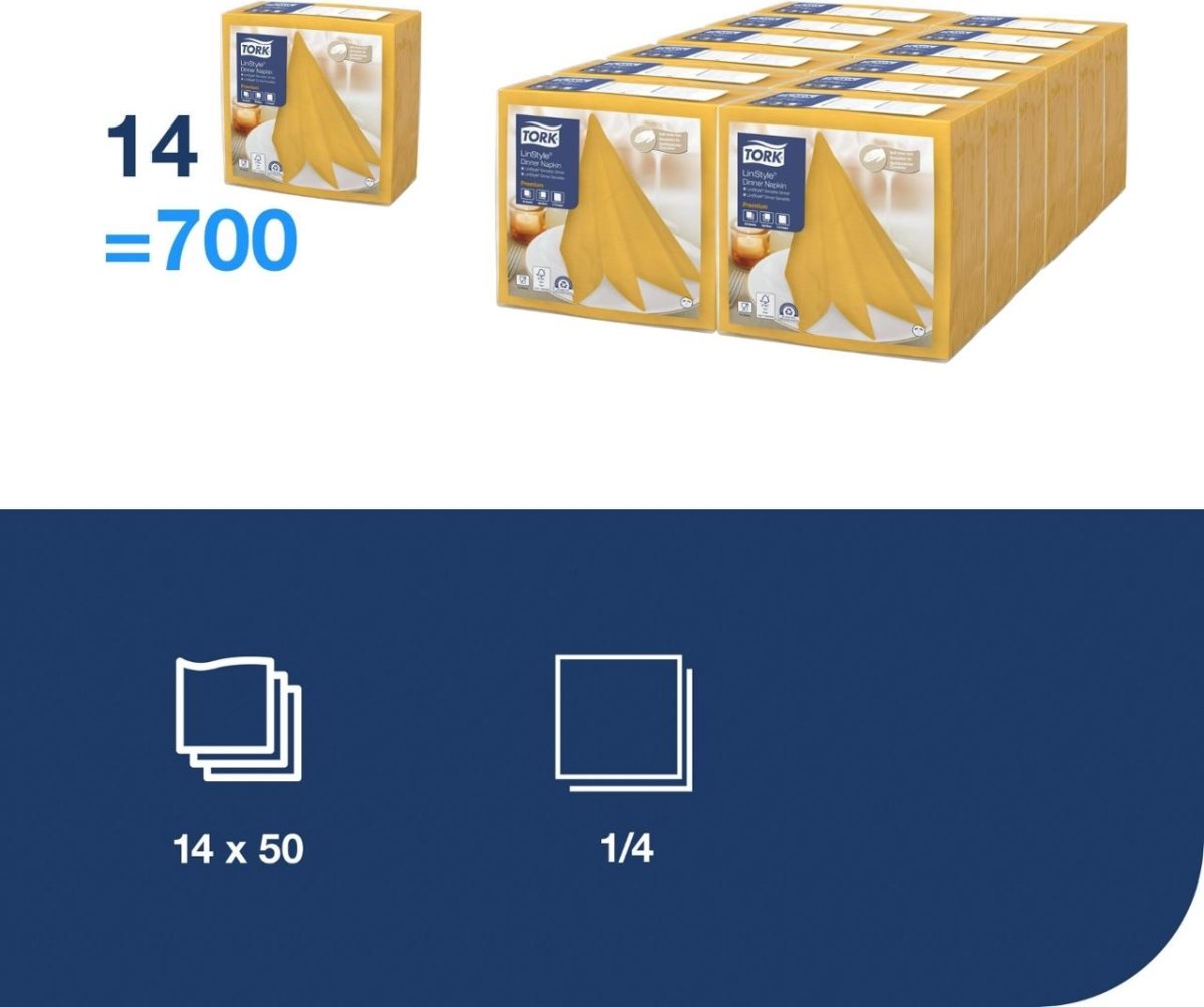 Servett TORK LinStyle gul 39x39cm 50/fp