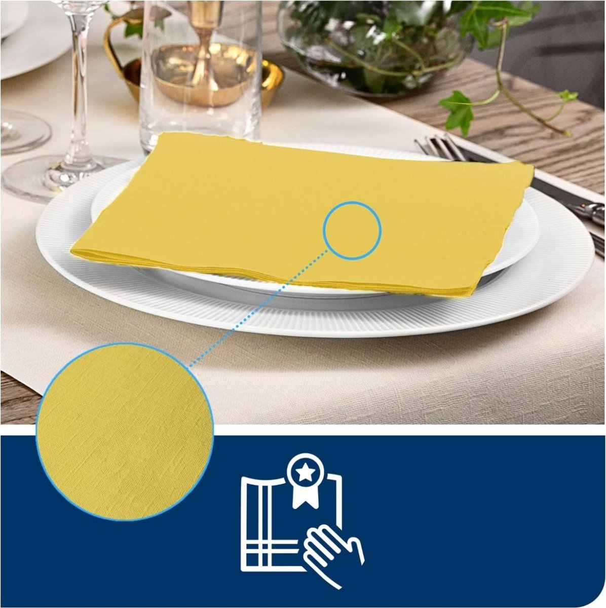 Servett TORK LinStyle gul 39x39cm 50/fp