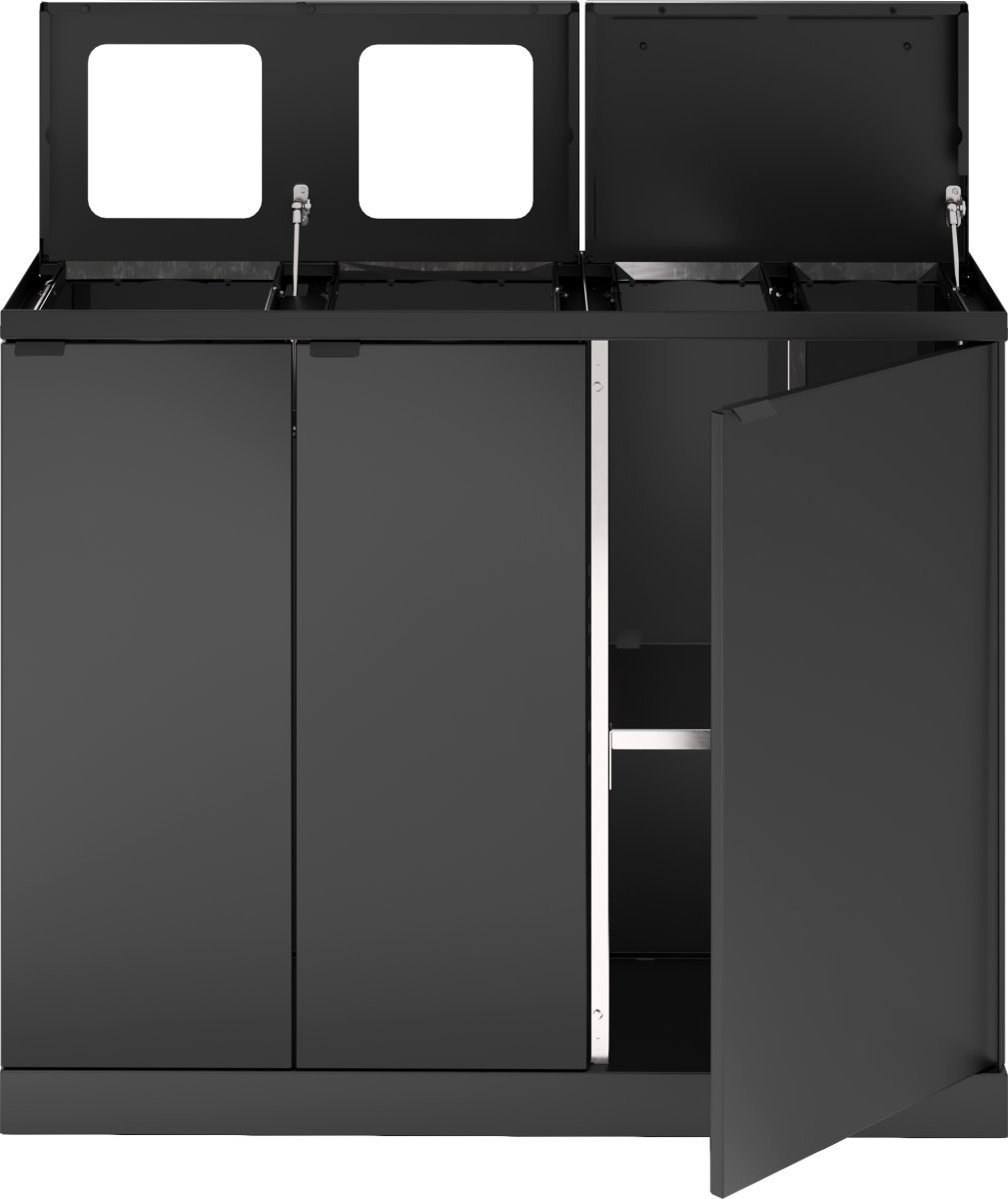 Bica 955 Avfallsstation 4 hinkar m. lock,Antracit