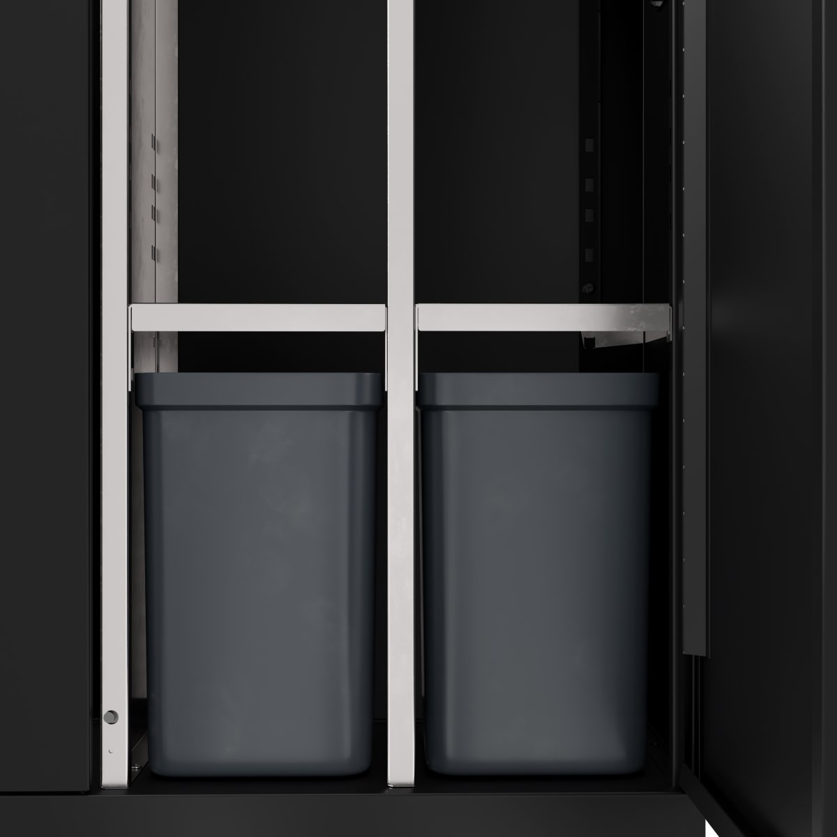 Bica 955 Avfallsstation 4 hinkar m/lock, Svart