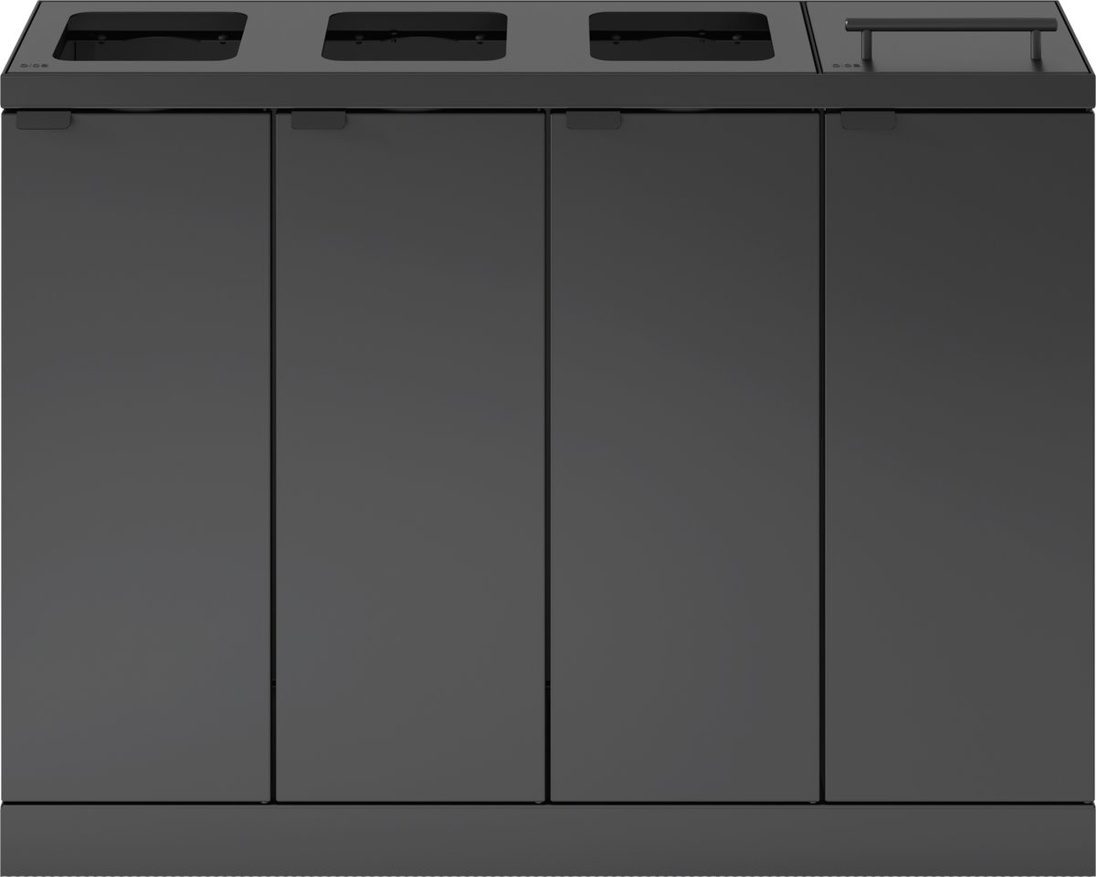 Bica 892 Avfallsstation 4x60L, Lock, Antracit