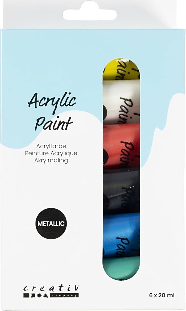 Akrylfärg A'Color 6x20 ml metallisk standard