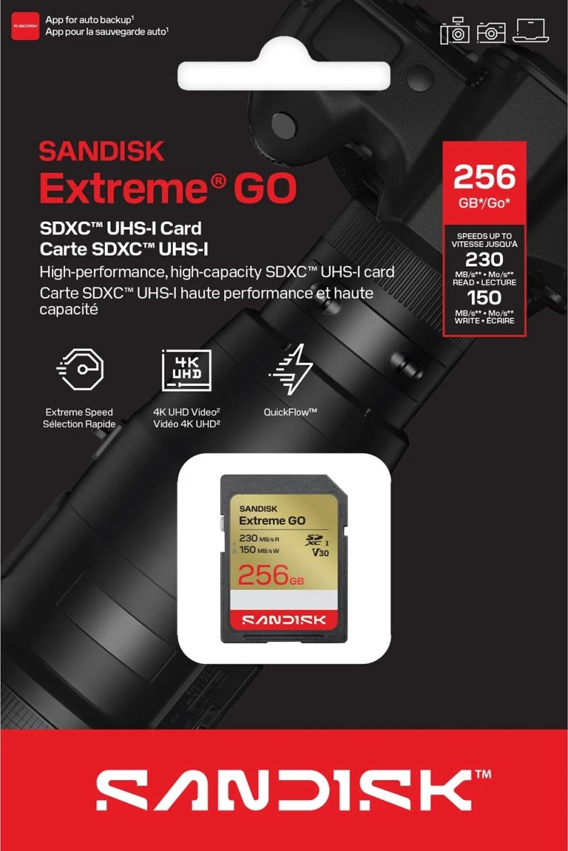 SANDISK Minneskort - SD Extreme GO 256GB