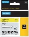 Dymo Rhino Vinyltape 19mm, svart på gul