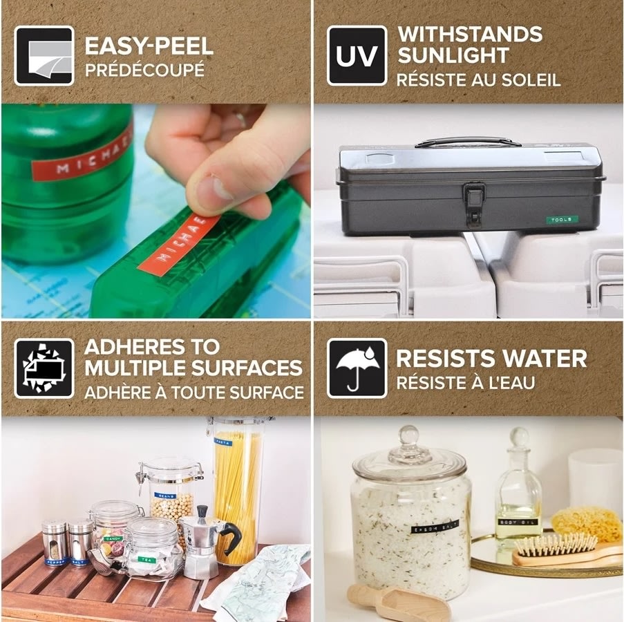 Dymo 3D präglingstape med lim, 9 mm, svart, 3 st