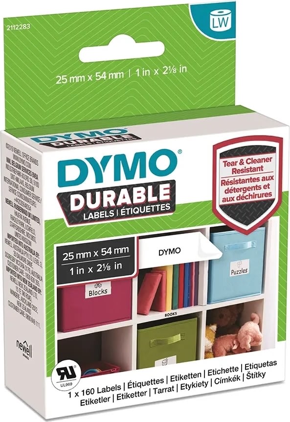 Dymo Durable etikett 25x57 mm, extra stark