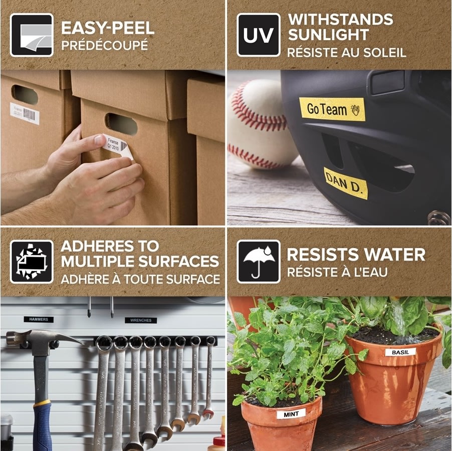 Dymo D1 etikettape, 19 mm, svart på blå