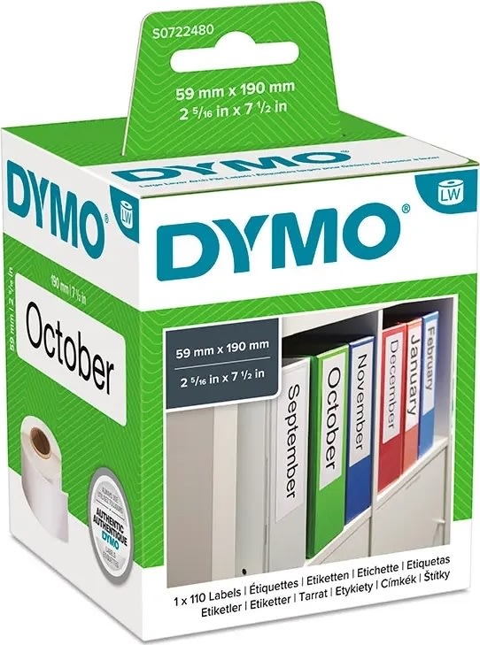 Dymo LW pärmetiketter, 59x190 mm