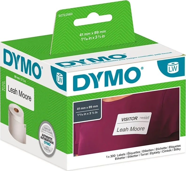 Dymo LW namnskylt, 41x89 mm