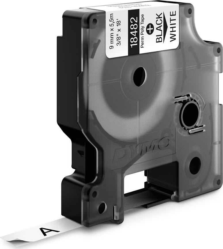 Dymo Rhino Permanent Polyester, 19 mm, svart på vi