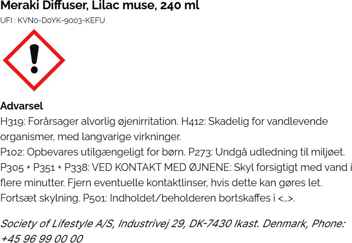 Meraki Doftspridare med Pinnar, Lilac Muse, 240 ml