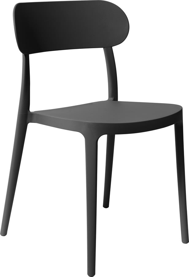 Haiti Stapelstol, plast, UV, stapelbar, mörkgrå