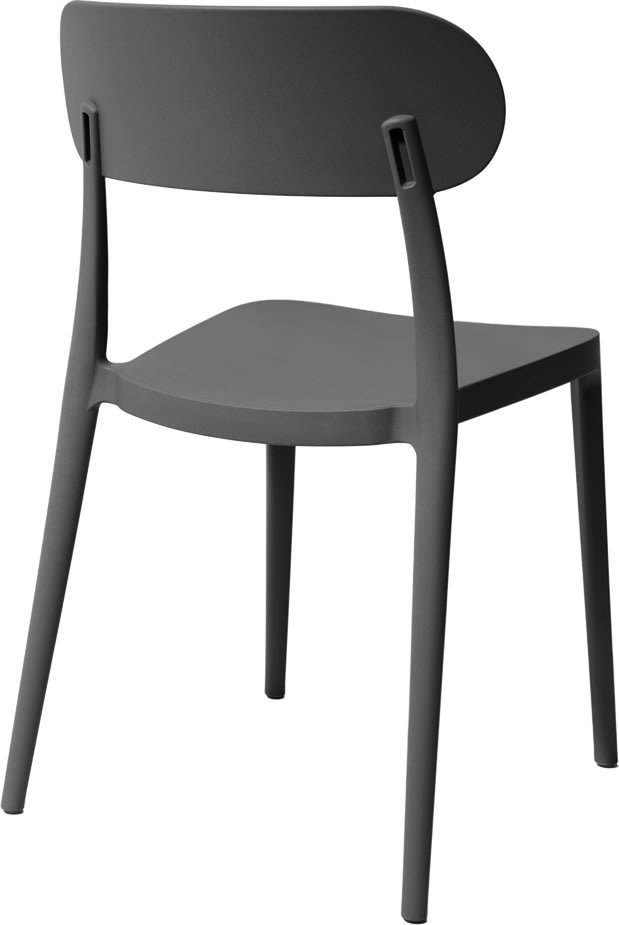 Haiti Stapelstol, plast, UV, stapelbar, mörkgrå